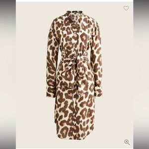 J.Crew Tie-front / back 100% Silk Shirtdress In Dusty Leopard size 0
